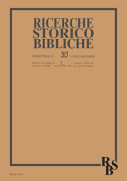 Journal cover: Ricerche storico-bibliche